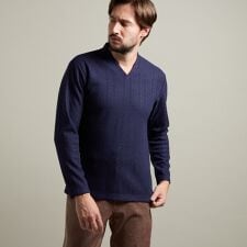 【HIDEAWAYS BLACK】アランニットボンディング　Ｖネックプルオーバー