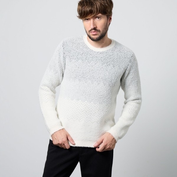 ハイダウェイ（HIDEAWAYS）/バイアスダブルフェイス　クルーネックニット WEB限定】バイアスダブルフェイス クルーネックニット | ハイダウェイ