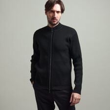 【HIDEAWAYS BLACK】フルジップスタンドニットブルゾン