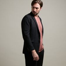 【HIDEAWAYS BLACK】シアージャガードニット2Bジャケット