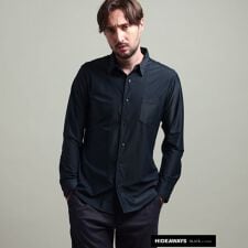 【HIDEAWAYS BLACK】シアーマイクロチェックレギュラーカラーシャツ