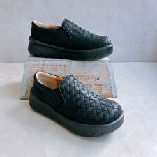 【26春夏新作】厚底 編み込み スリッポンシューズ