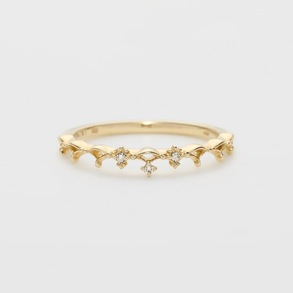 ノジェス K10YG ダイヤモンド ウェーブ ピンキーリング K10ダイヤモンドピンキーリング | ノジェス(NOJESS) | マルイ