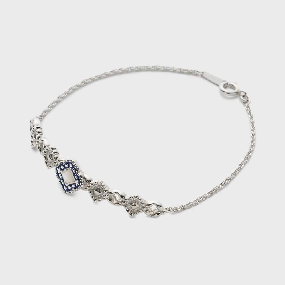 【美品】SIENA ROSE 一粒ダイヤのデザインチェーンブレスレット　　K10 SIENA ROSE】一粒ダイヤのデザインチェーンブレスレット｜SANPO