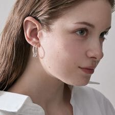 シルバーフープピアス