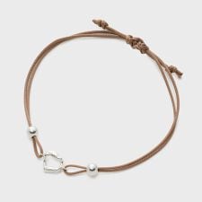 シルバーコードブレスレット（ブラウン）