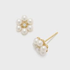 ゴールドフラワーパールピアス