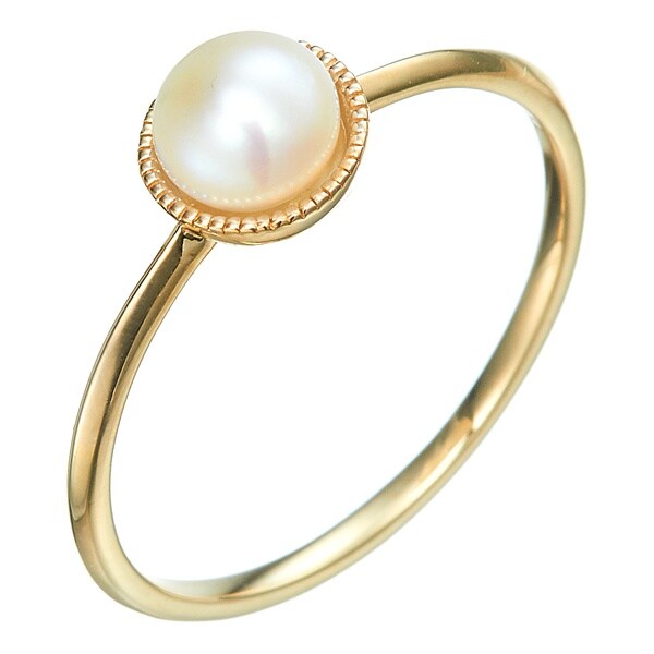 ノジェス K10YG クラシカル パール リング 0.9g ファッション ノジェス K10YG クラシカル パール リング