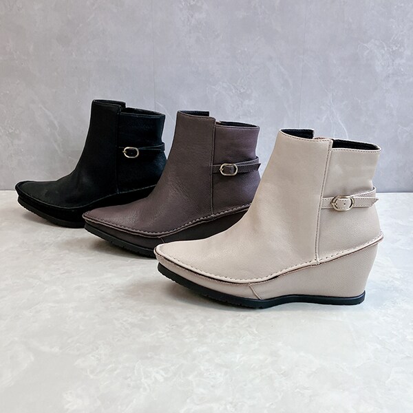 25秋冬新作】ポインテッドトゥ ウェッジソール ストラップデザイン