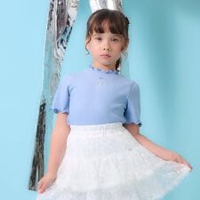 ネックレス刺しゅう　テレコ半袖Tシャツ