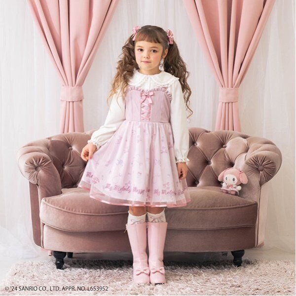 専用　メゾピアノ　ワンピース130 mezzo piano 長袖ワンピース くま耳セーラー 膝丈 ダンボール素材 耳