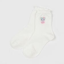 ミミポポ　ワンポイント刺しゅう　ソックス【日本製】