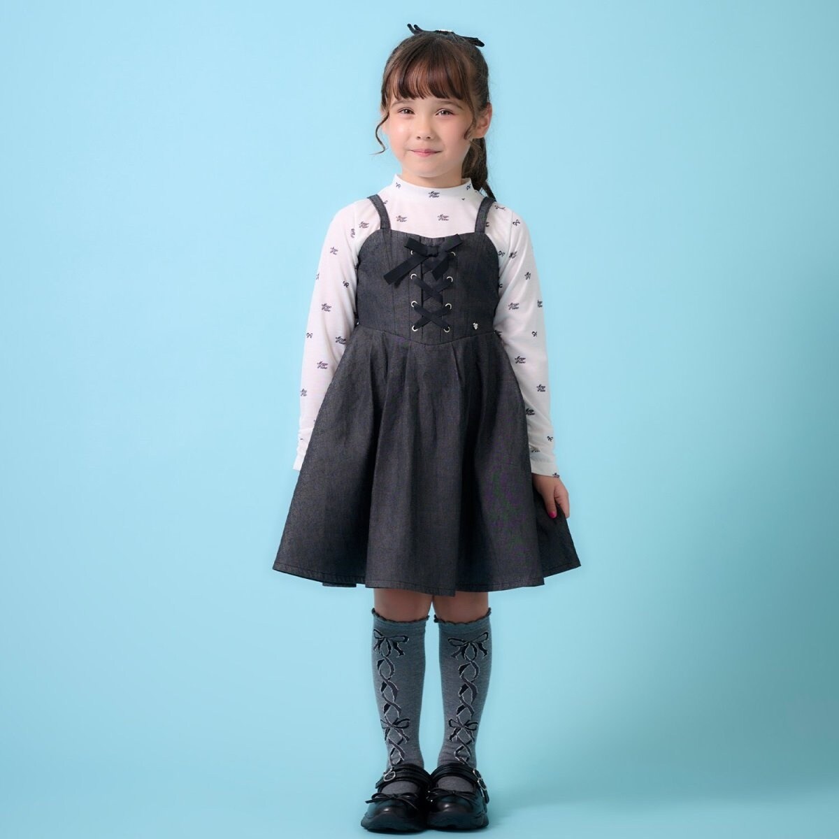 メゾピアノ　ボンボンショコラ　ワンピース ボンボンショコラ柄 ドッキングワンピース（その他） | mezzo