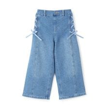 レースアップ　ワイドパンツ