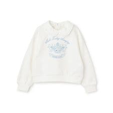 メゾピアノ(mezzo piano)の【人気商品再入荷】【直営店で取り扱い無し】カレッジ刺しゅう　衿つきトレーナー