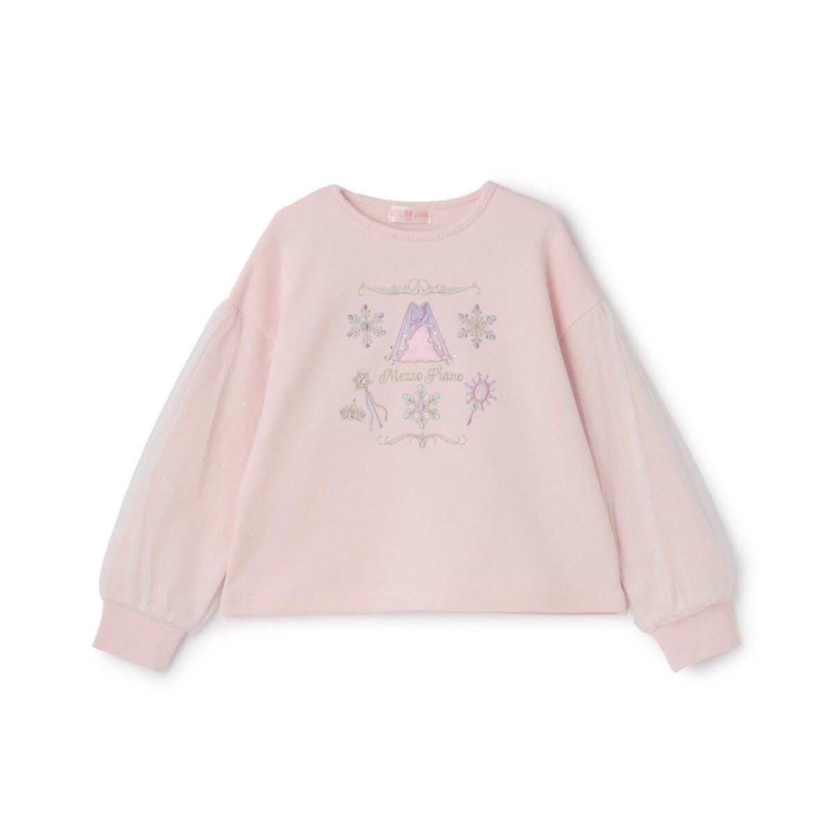 裏毛 袖チュールユニコーン刺しゅうトレーナー | メゾピアノ(mezzo