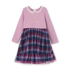 【人気商品再入荷】【直営店で取り扱い無し】チェックチュール　ドッキングワンピース