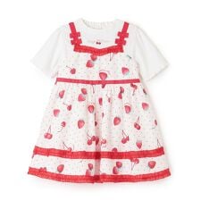 イチゴチェリードット柄ドッキングワンピース＆ブルマセット