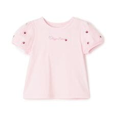 イチゴ刺しゅうチュール袖　Tシャツ