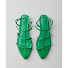 ボーンアンクルストラップフラットサンダル