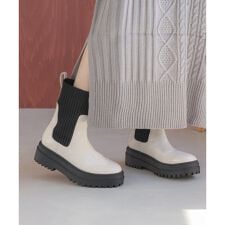 【抗菌防臭】タンクソールサイドニットブーツ