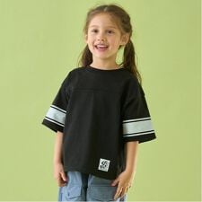 【前後どちらでもOK!】【カイテキ天竺】ラインプリントTシャツ