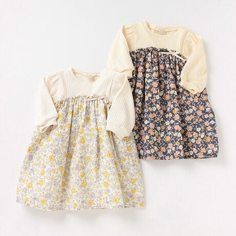 花柄ドッキングパフワンピース プティマイン Petit Main ファッション通販 マルイウェブチャネル Cb001 628 38 01