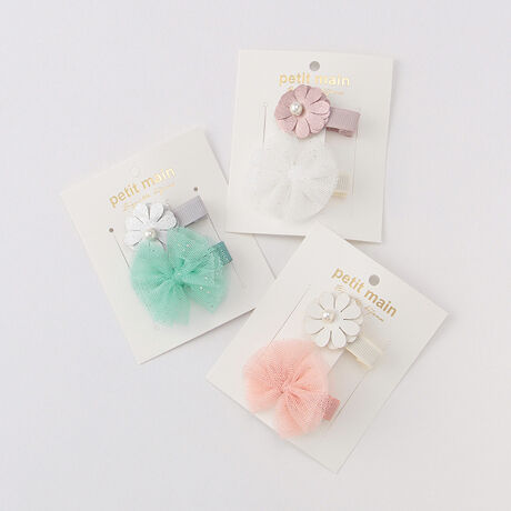お花モチーフヘアクリップ2個セット プティマイン Petit Main ファッション通販 マルイウェブチャネル