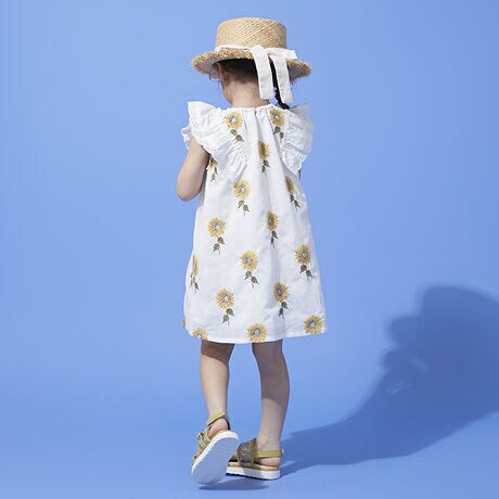 ひまわり刺しゅう総柄ワンピース プティマイン Petit Main ファッション通販 マルイウェブチャネル