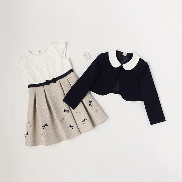 ジャガードリボンOP+衿つきJKセット | プティマイン(petit main