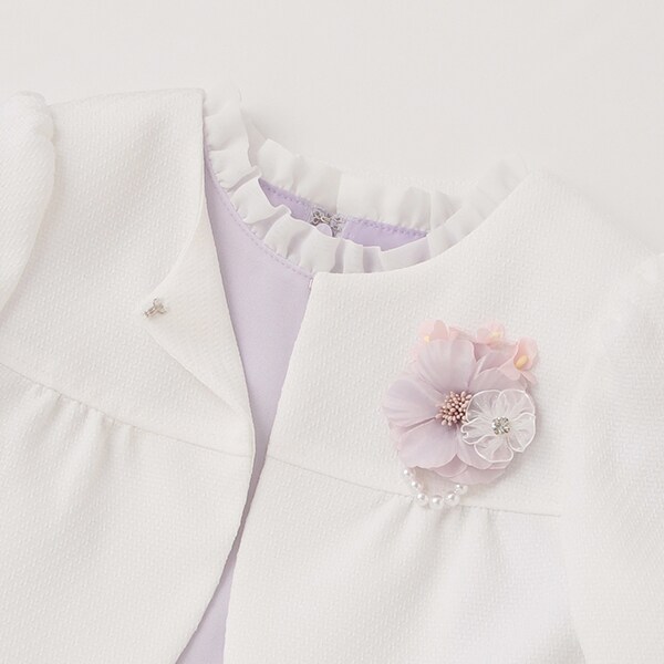 プティマイン　花レースOP+ギャザーJKセット 花レースOP+ギャザーJKセット(110cm ラベンダー): キッズ - ナルミヤ