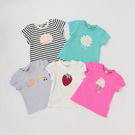 接触冷感/リンク】モチーフ半袖Tシャツ | プティマイン(petit main  