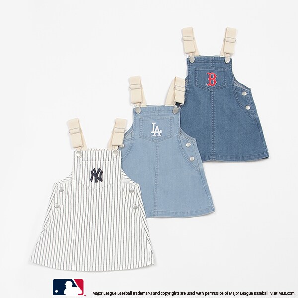 MLB デニム スカート MLB】ポケットロゴスリットデニムスカート