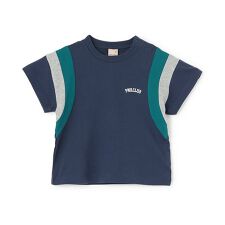 【接触冷感】袖ライン配色半袖Tシャツ