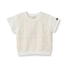 スクエア刺しゅうドッキング半袖Tシャツ