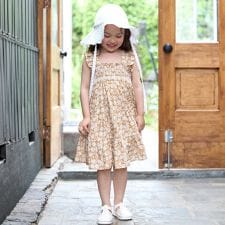 【リンク】総柄シャーリングワンピース(キッズ)