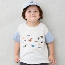 恐竜刺しゅう半袖Tシャツ