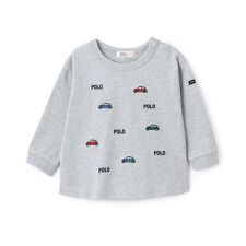 プティマイン(petit main)の【POLO BCS】モチーフ刺繍長袖Tシャツ