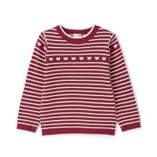 【フワもちっと】ハートリブニット