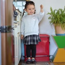 プティマイン(petit main)の【リンク】チェックレギつきスカート