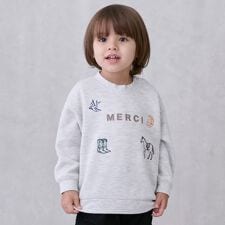 ロゴモチーフ接結長袖Tシャツ