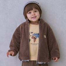 プティマイン(petit main)の【撥水加工】柄×ボアブルゾン