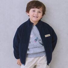 プティマイン(petit main)の【撥水加工】柄×ボアブルゾン