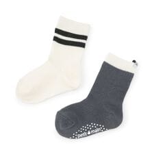 ライン入りクルーソックス2P