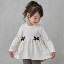 裏起毛カットリボンチュニック