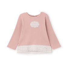 【オーガニック】レースフリル長袖Tシャツ