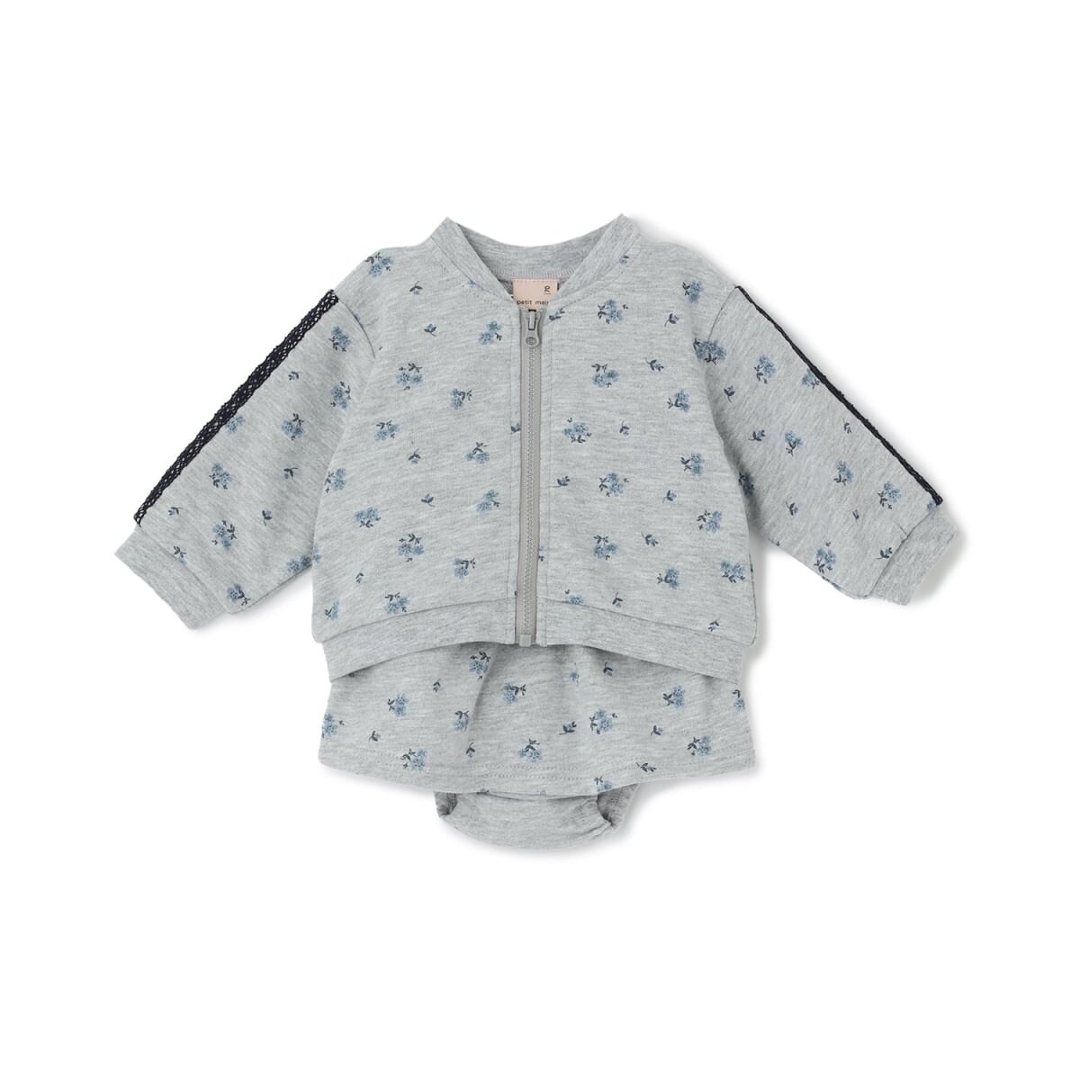 プチマイン　セットアップ　美品 リンク】花柄ZIP＆スカパンセットアップ | プティマイン(petit main