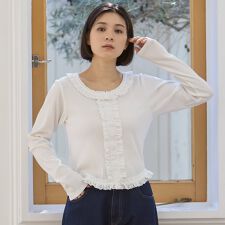 【親子リンク】レースフリルテレコ長袖Tシャツ