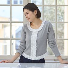 【親子リンク】レースフリルテレコ長袖Tシャツ