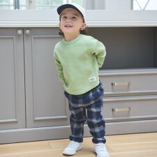 のびのびストレッチチェックパンツ